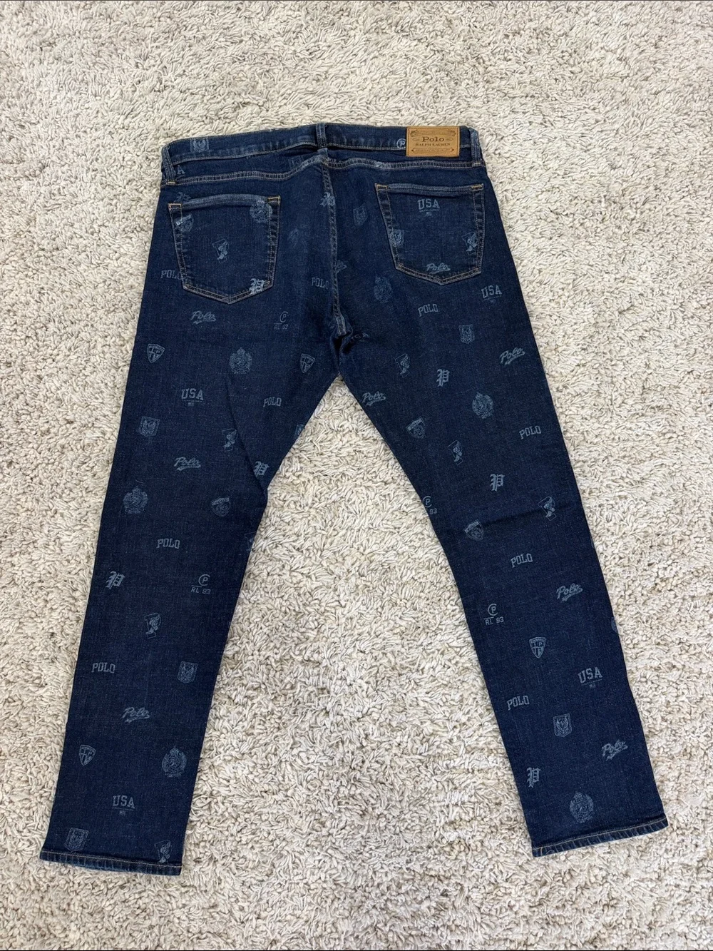 LIMITED Polo by Ralph Lauren Dark Navy Logo-Print Skinny Jeans
